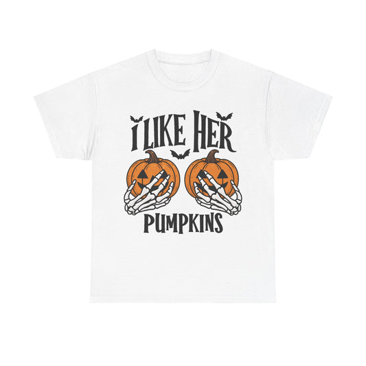 I Like Her Pumpkins | Halloween Couples Tee