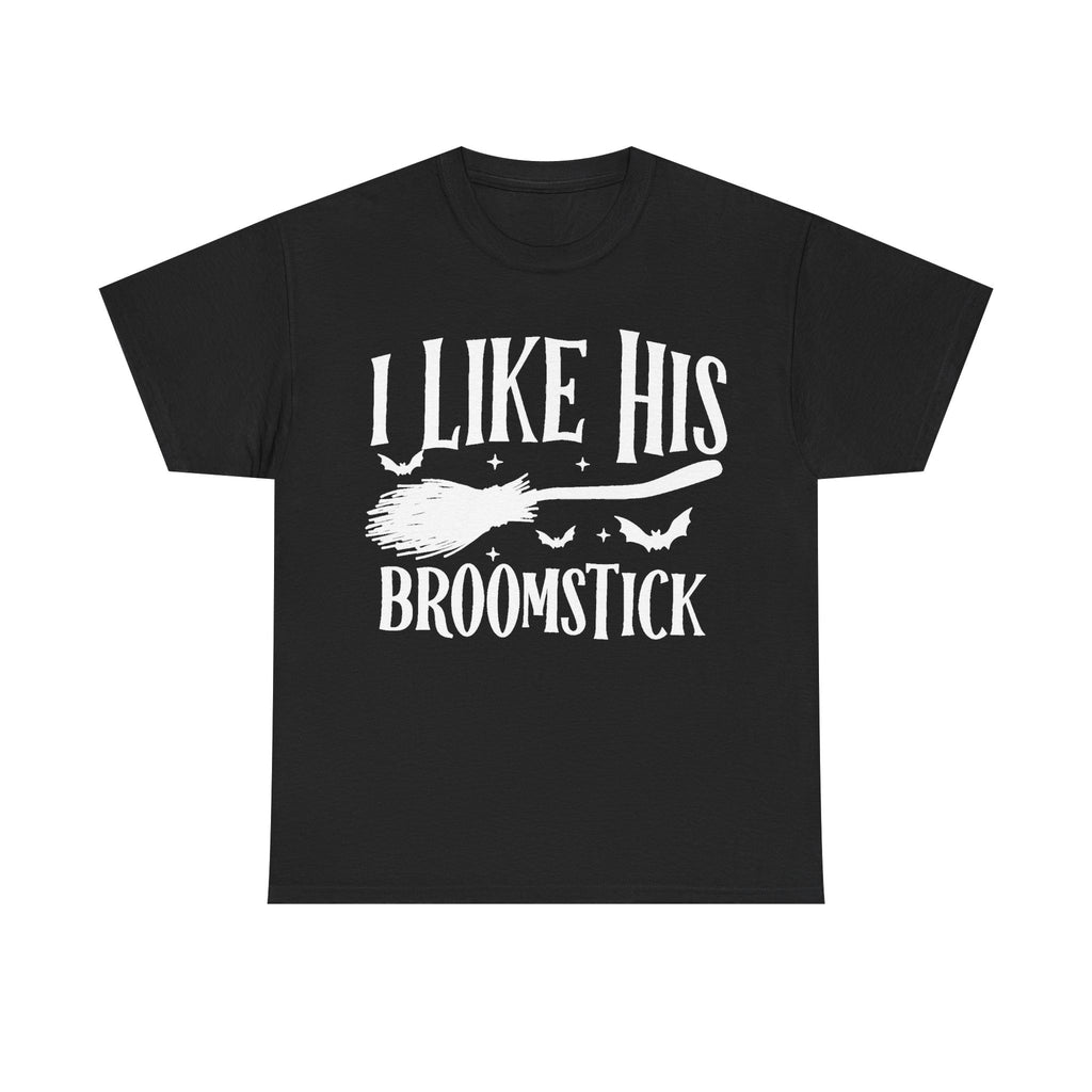I Like His Broomstick | Halloween Couples Tee
