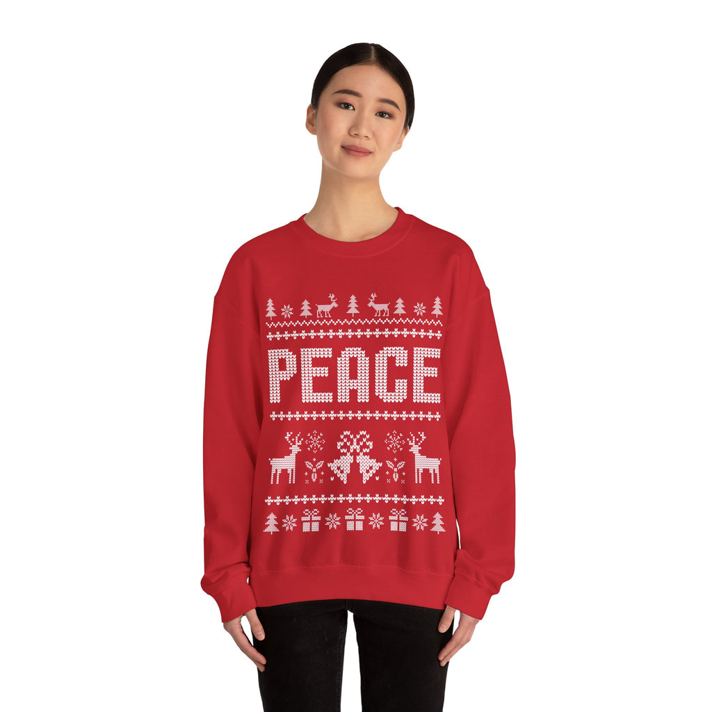 PEACE Reindeer Christmas Sweater