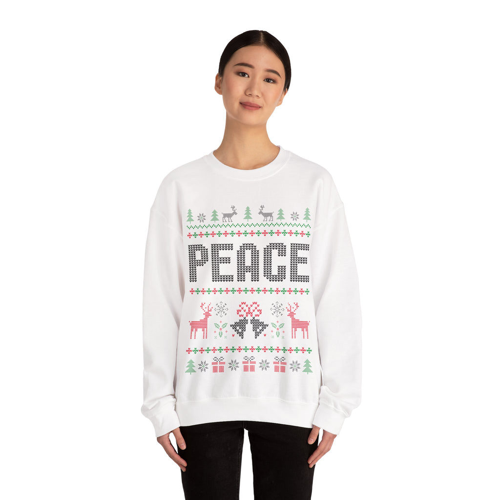 PEACE Reindeer Christmas Sweater