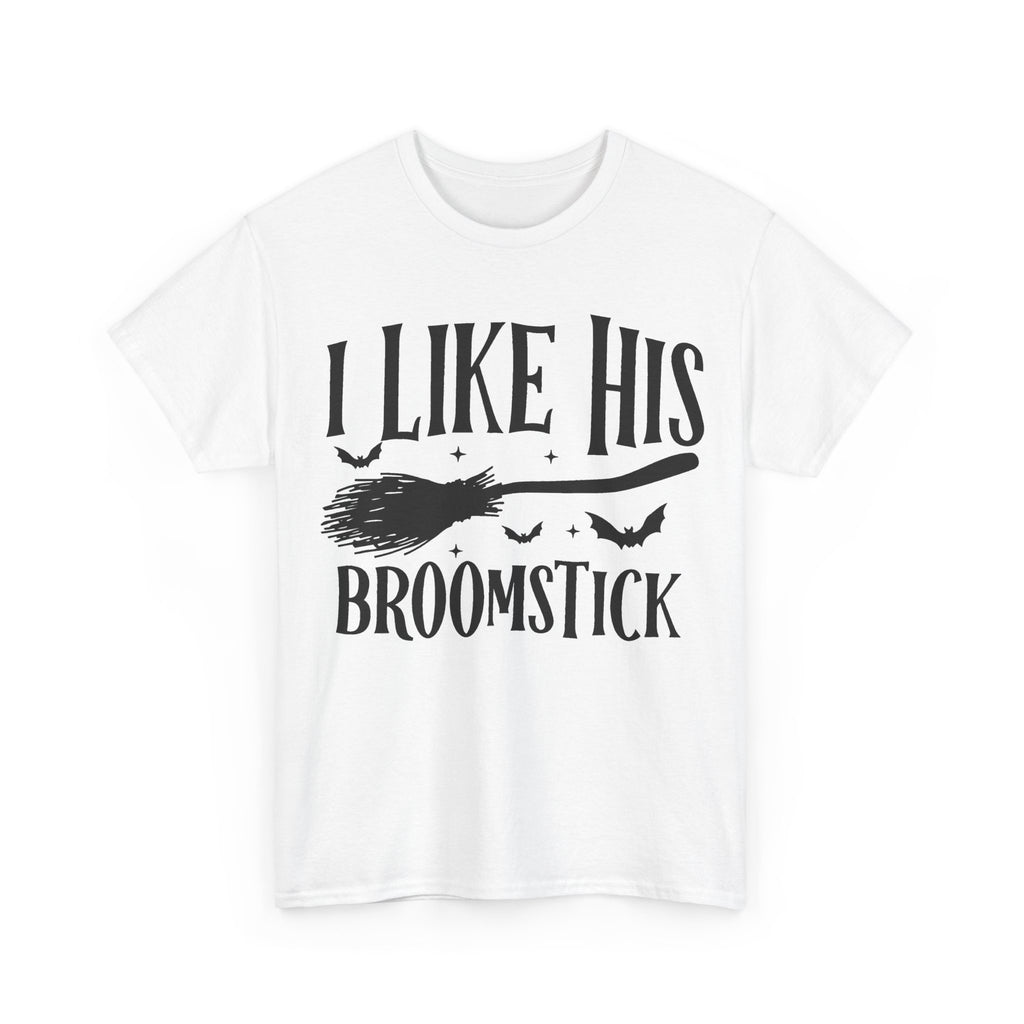 I Like His Broomstick | Halloween Couples Tee