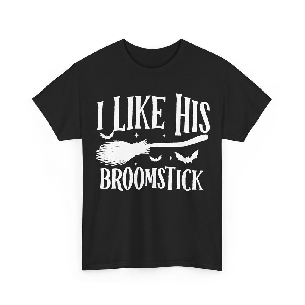 I Like His Broomstick | Halloween Couples Tee