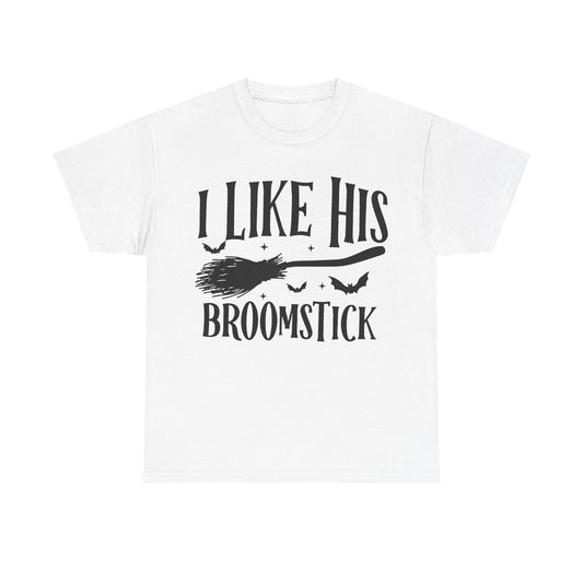 I Like His Broomstick | Halloween Couples Tee