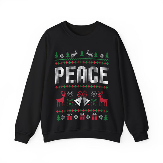 PEACE Reindeer Christmas Sweater